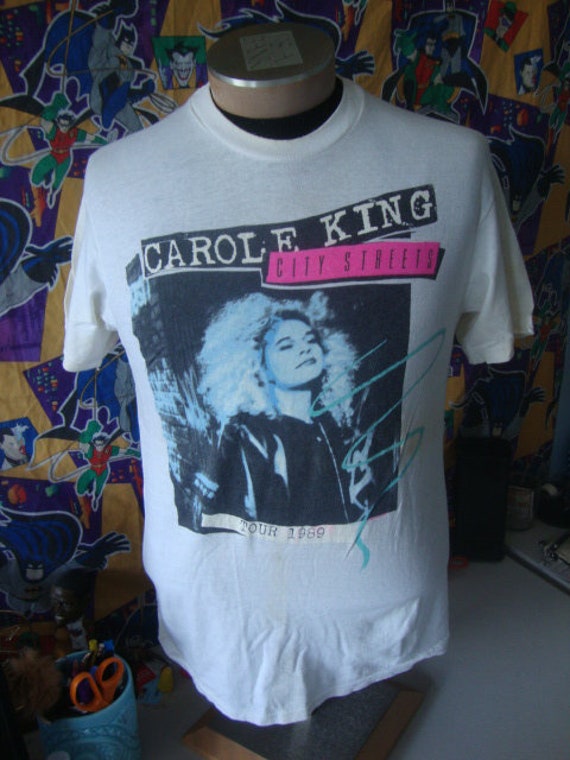 Vintage 80's Carole King 1989 Tour City Streets Concert Tee Shirt