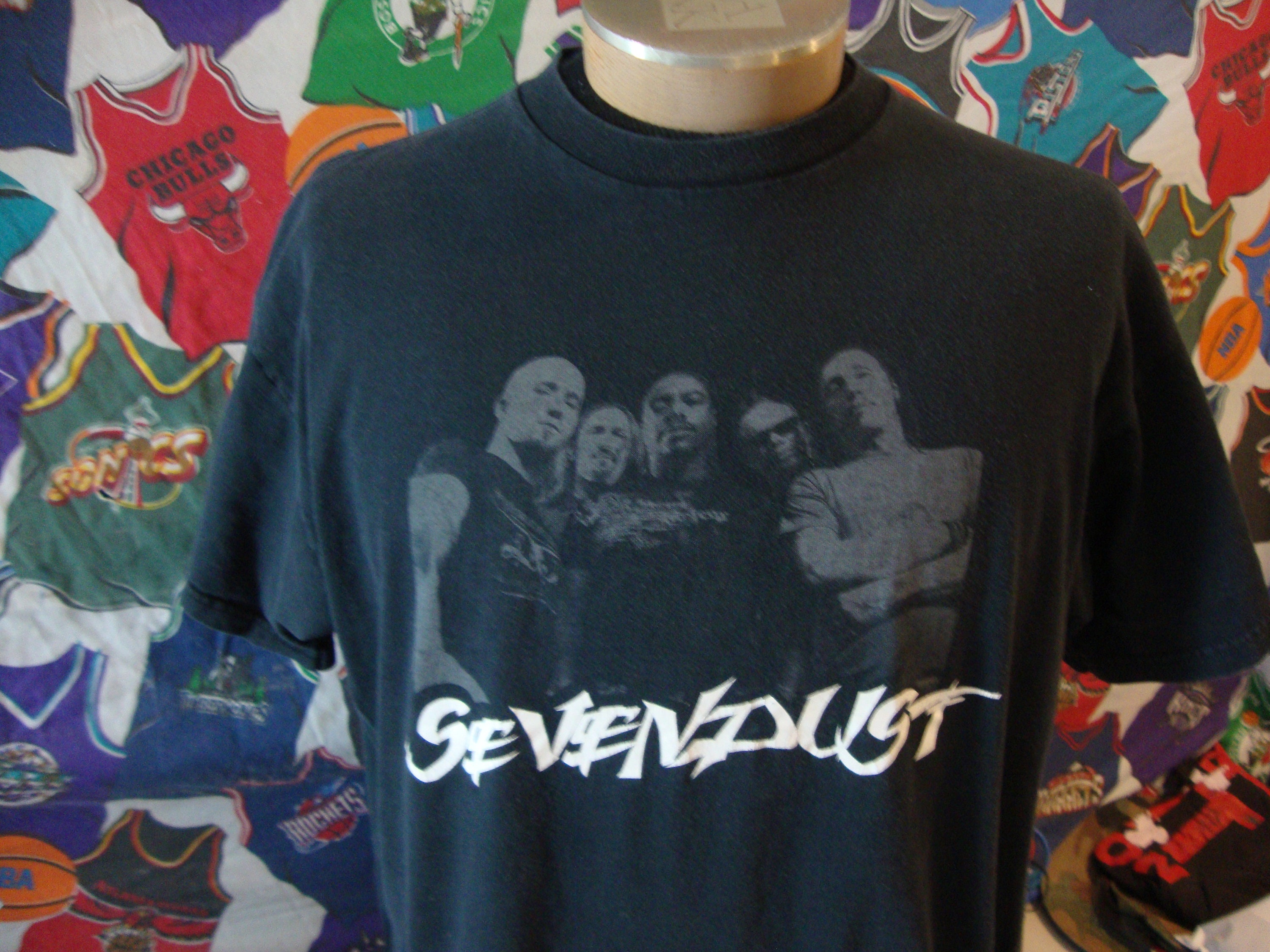 Vintage Sevendust Nu Metal Concert Tour Band Tee Black T Shirt XL