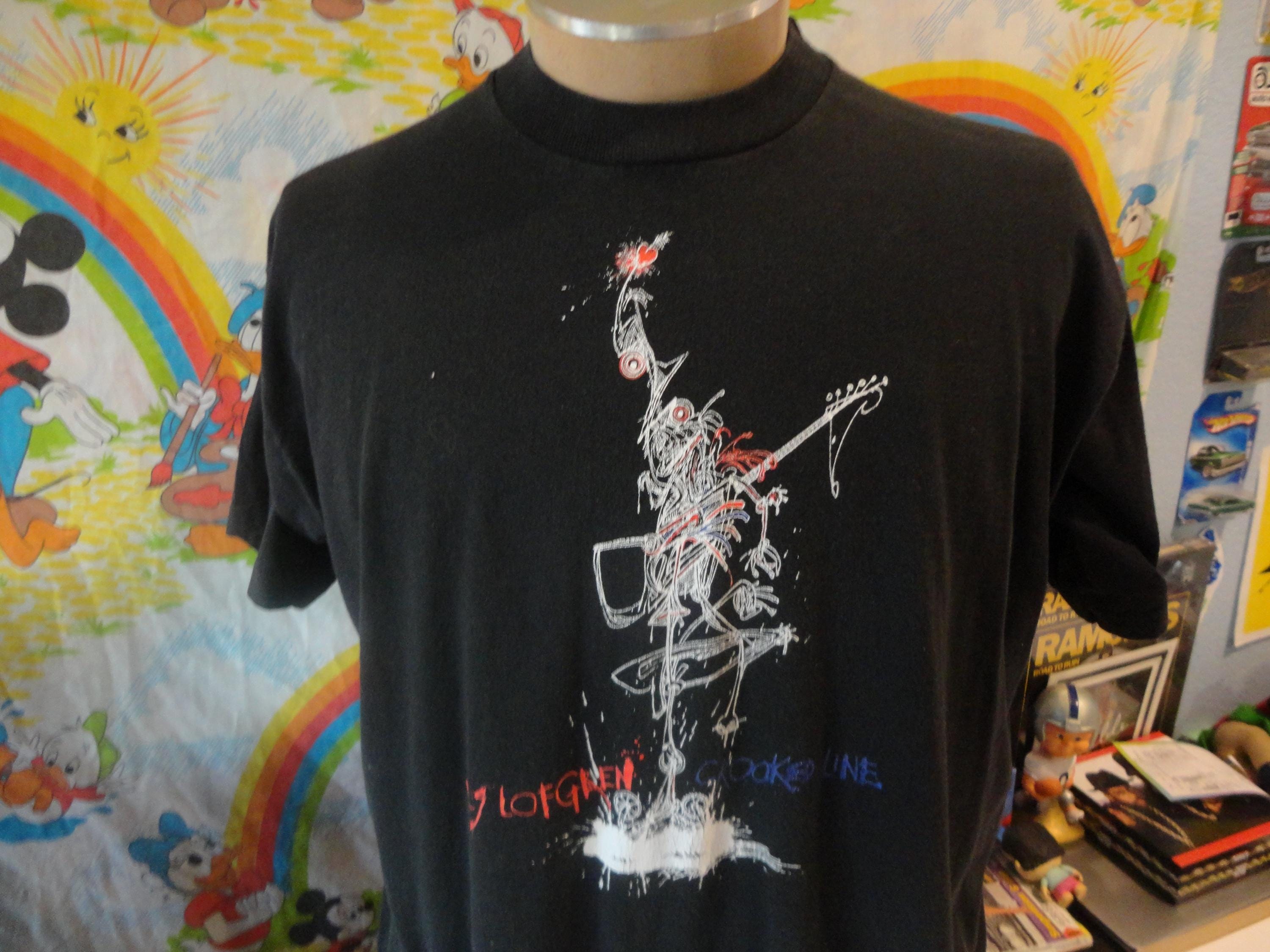 Vintage 90's Nils Lofgren 1992 Crooked Line tour T Shirt Size XL