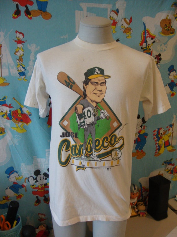 Vintage 80's Jose Canseco Oakland A's Cartoon Car… - image 2