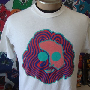 Vintage 90&#39;s Grateful Dead 1991 Psychedelic Face Jerry Garcia Jam Band Classic Rock Hippie Band Tee T Shirt M
