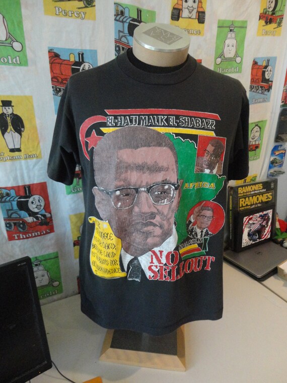Vintage 80's Malcolm X Rap Tee Hip Hop No Sellout… - image 3