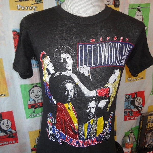 Vintage 80's Fleetwood Mac 1982 Stevie Nicks Tee Concert Mirage Tour Band T Shirt Size S