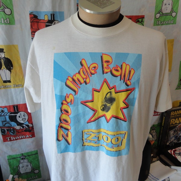 Vintage 90's Z100 New York City Radio Station 1995 Concert Alanis Morissette Natalie Merchant Collective Soul Goo Goo Dolls T Shirt XL