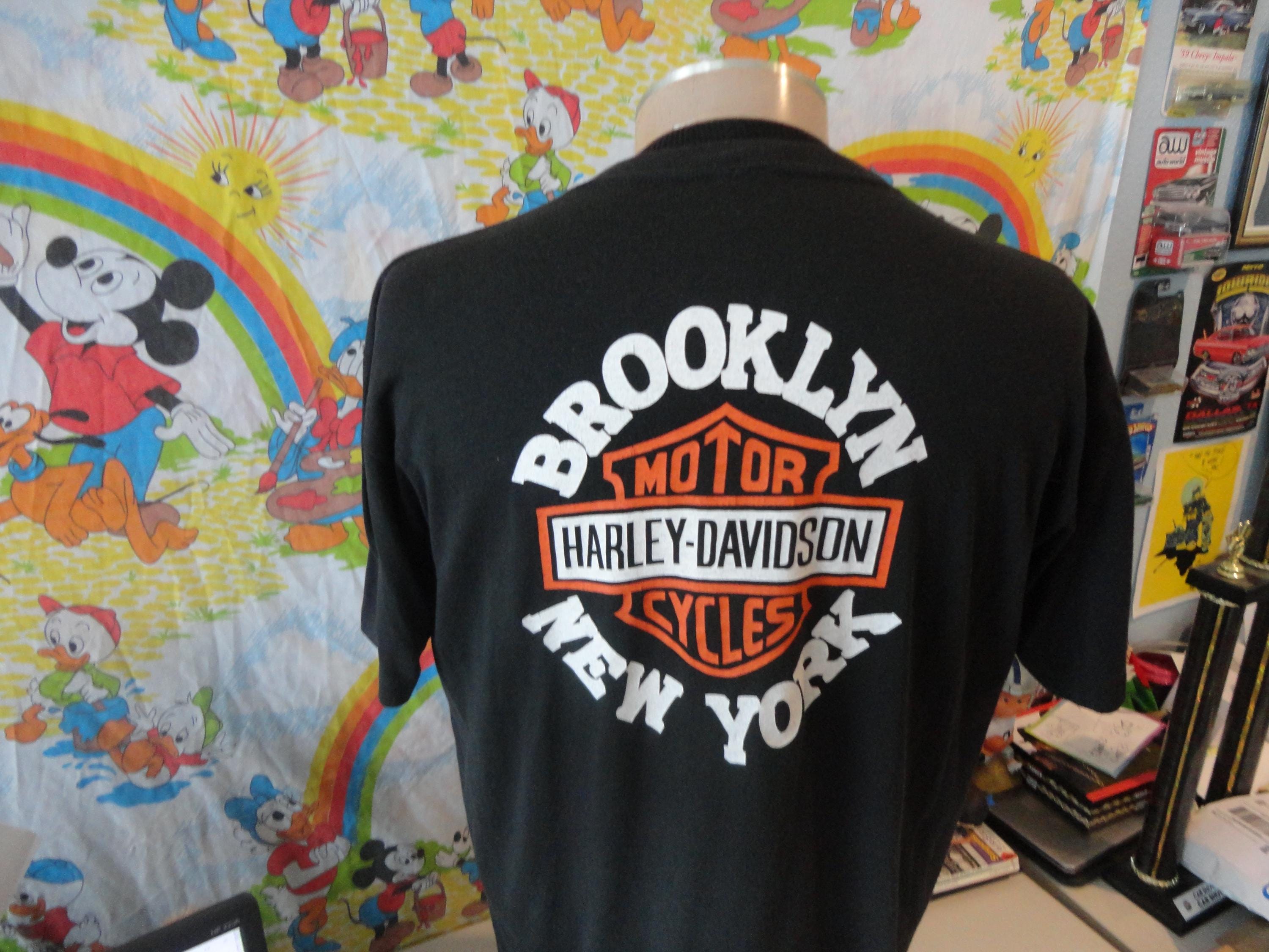 Vintage 90's Harley Davidson Motorcycle Tee Brooklyn New York