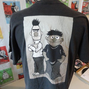 Vintage 90s SESAME STREET Be Burt and Ernie tee Jim Henson Black T Shirt XL