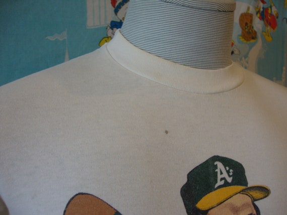 Vintage 80's Jose Canseco Oakland A's Cartoon Car… - image 4
