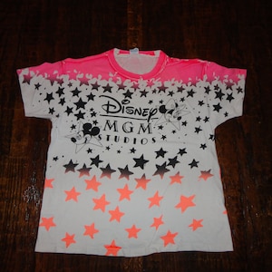 Vintage 90's Walt Disney World Mickey & Minnie Mouse MGM Studios Theme Park Comic Strip All Over Print T Shirt Size XL