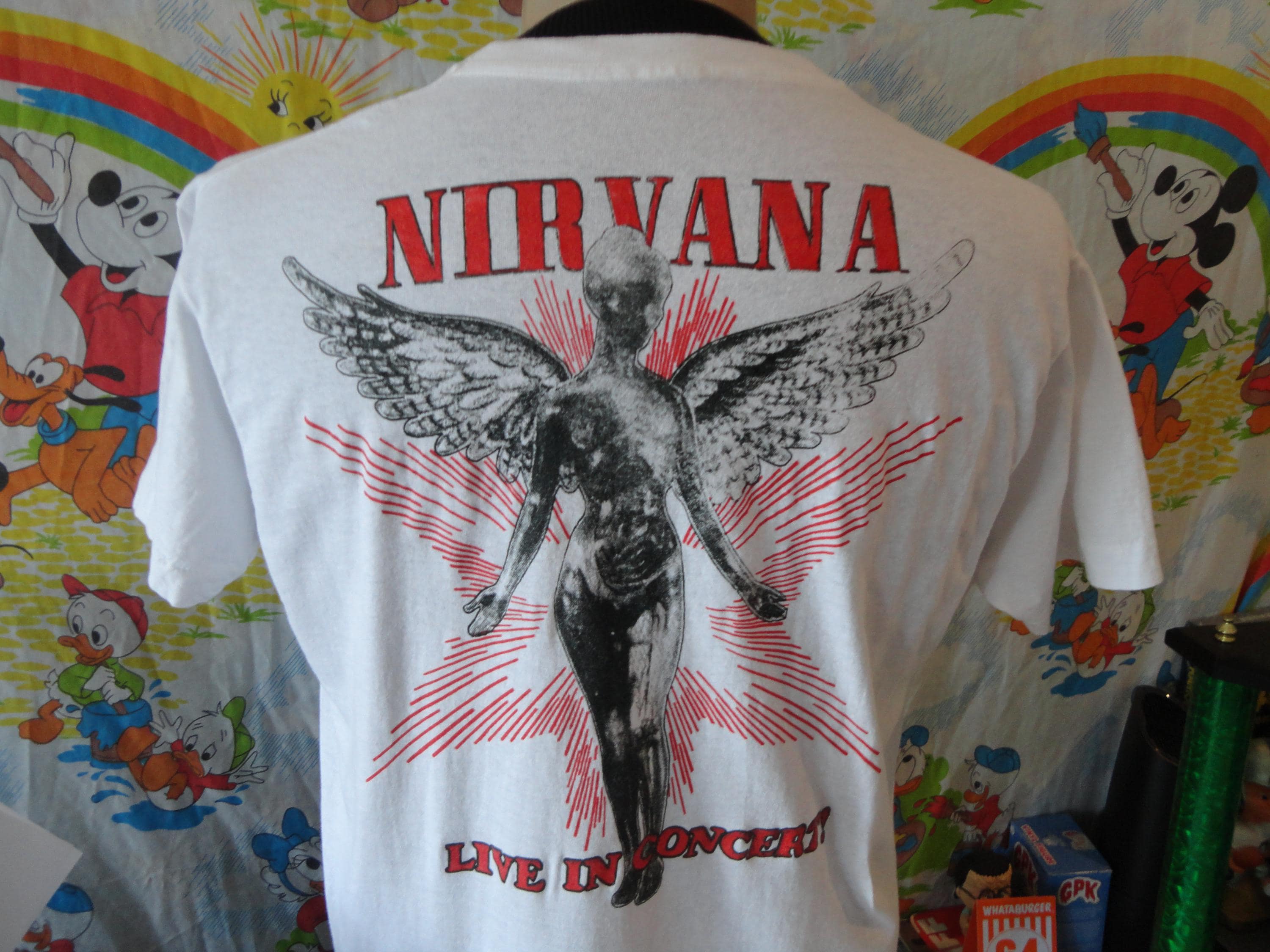 Vintage 90's NIRVANA in Utero 1993 Concert Tour Grunge T Shirt L