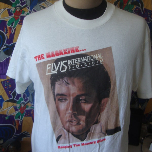 Vintage 90's Elvis Presley International Forum the Magazine T Shirt Size L
