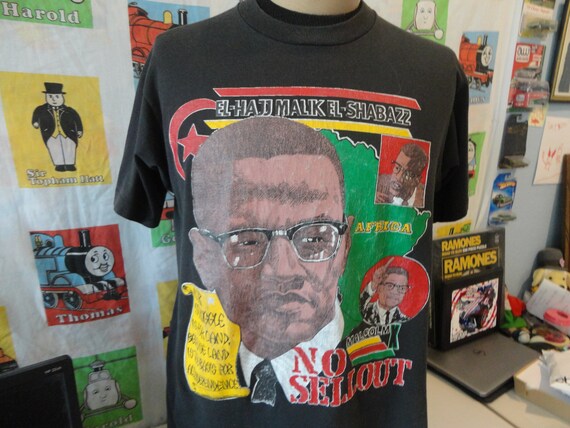 Vintage 80's Malcolm X Rap Tee Hip Hop No Sellout… - image 1