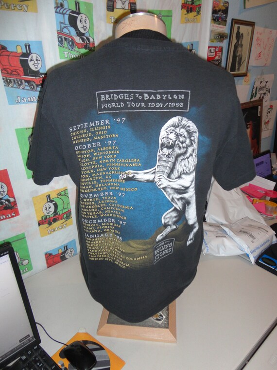 Vintage 90's 1997 the Rolling Stones Bridges to Babylon Tour Tee