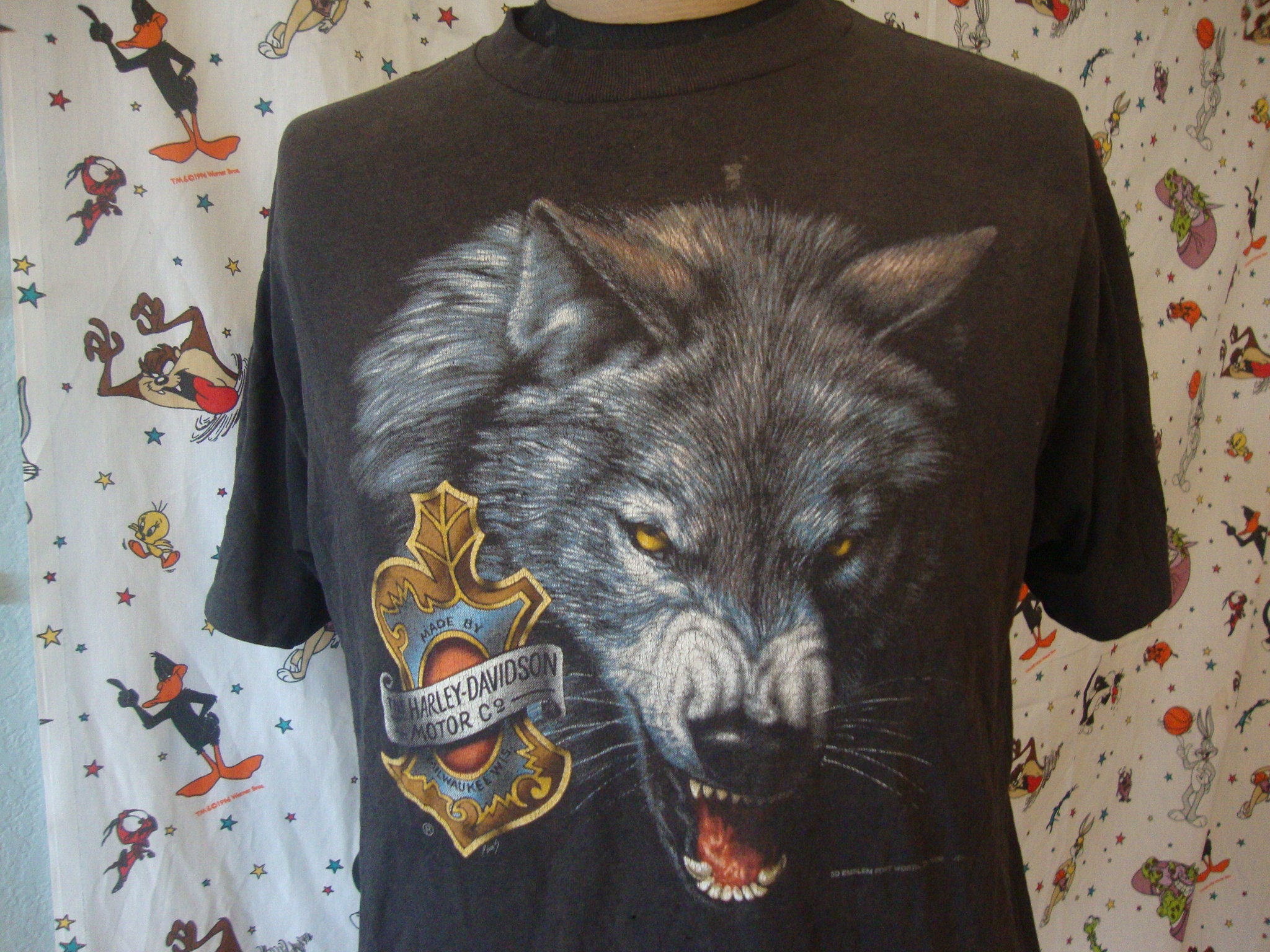 Vintage 1990 s 1992 Harley Davidson Wolf T Shirt Size XL 3D Emblem Nicely Worn in Made in USA Motorcycle Biker MC Etsy