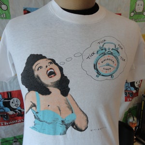 Vintage 80&#39;s Biological Clock Tick Tick Tick Stanley DeSantis T Shirt Fits Size M