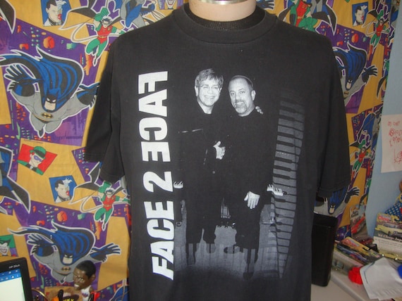 2001 Elton John Billy Joel ツアーTシャツ USA製 Vintage Billy Joel Elton John Face 2 Face 2001 Tour Band Tee