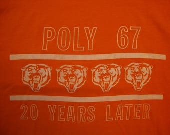 Vintage 80's Poly 67 20 Years Later Orange T Shirt Size L