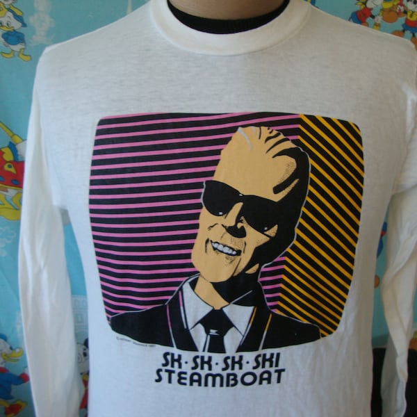Vintage MAX HEADROOM Ski Steamboat Colorado 80's new wave punk T shirt M