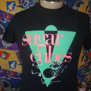 Vintage 80's The Sugarcubes Band Tee The Sugar Cubes 1988 life's too good album tour Concert Bjork Icelandic Alternative Rock T Shirt S