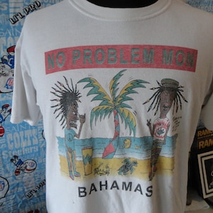 Vintage Black Beavis & Butt-Head Reggae No Problem Mon Bahama Tourist punk rock Cartoon MTV T Shirt L