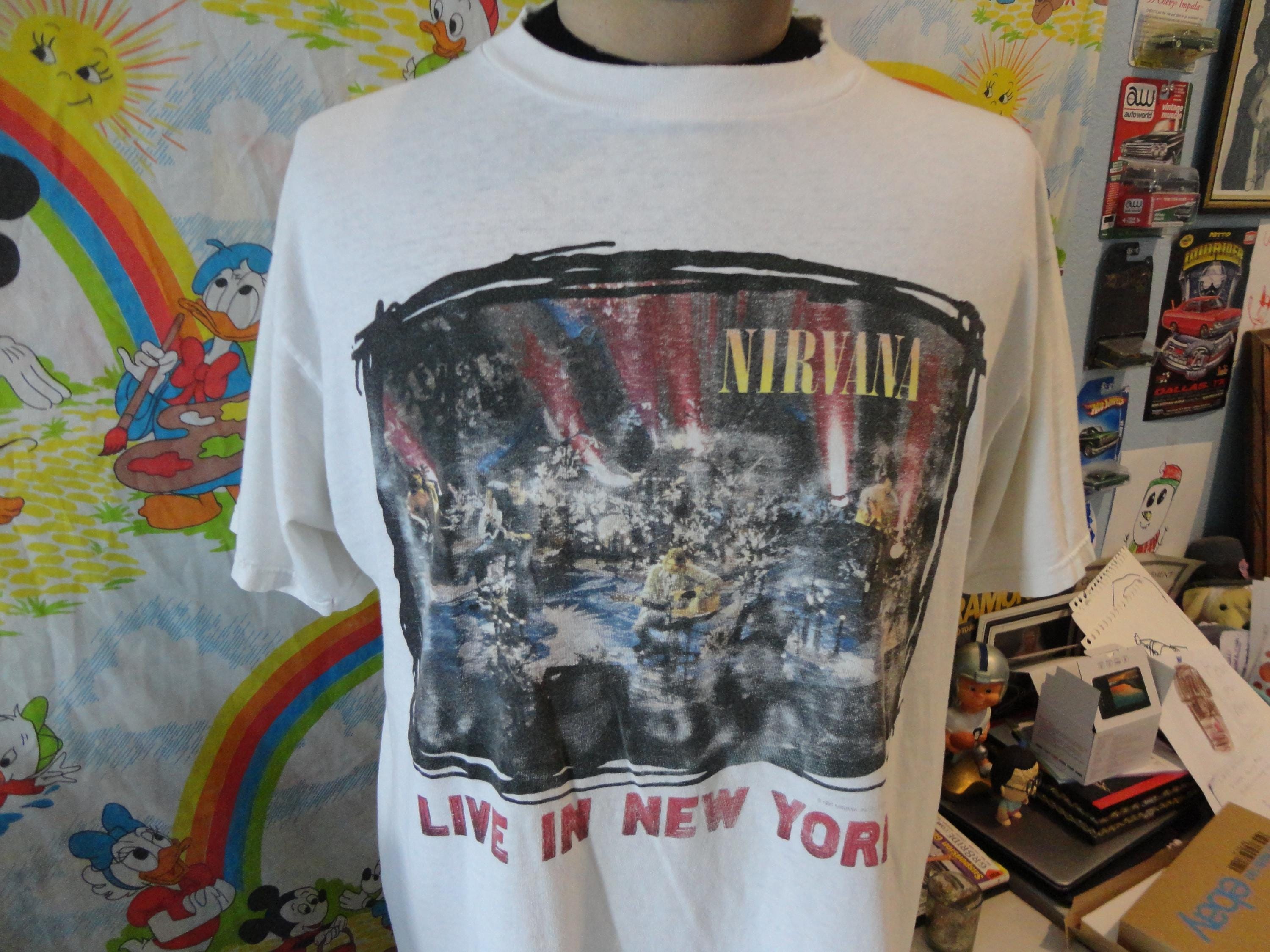 【在庫処分】 Unplugged MTV Nirvana 90's Vintage T-shirt XL Cobain Kurt トップス