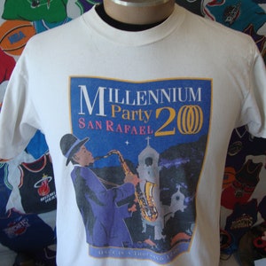 Vintage Millennium Party San Rafael Bonnie Raitt Jerry Lee Lewis Asleep at the Wheel Commander Cody Huey Lewis & The News Concert T Shirt M
