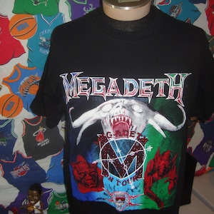Vintage 90&#39;s MEGADETH Tour Concert Tee heavy metal T Shirt Size XL