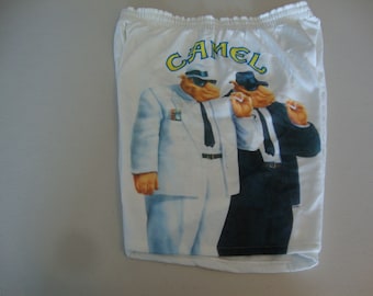 Vintage 90er Jahre Joe Camel Zigaretten Weiß Sportlich Shorts Sz M-L