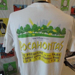 Vintage 90's Walt Disney Pocahontas Central Park 1995 Premiere Movie Promo T Shirt XL