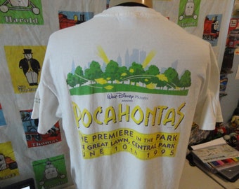 Vintage 90's Walt Disney Pocahontas Central Park 1995 Premiere Movie Promo T Shirt XL