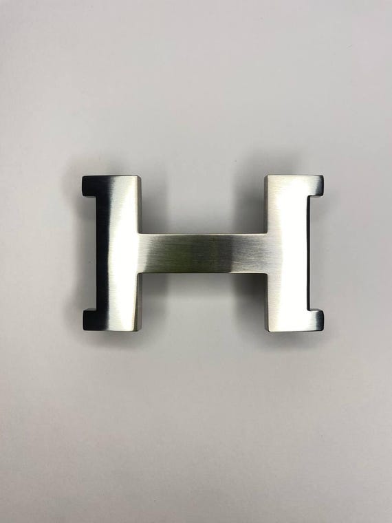Hermès “H” Belt Buckle – Silver Brushed Palladium Finish  display picture 2
