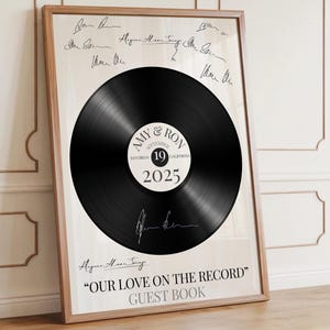 Vinyl Record Wedding Guest Book, Custom Guestbook Poster, Personalized Music Wedding Sign, Unique Guest Book Alternative, Retro Wedding