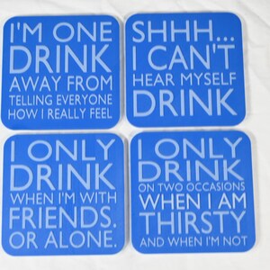 Drink Coasters - You choose the colour you require (even 4 different colours if preferred)