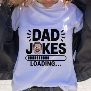 Dad Jokes Loading PNG – Bold Typography Cartoon Face Design for Father’s Day Shirt, Funny Dad Gift Clipart, Instant Download for Sublimation