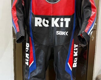 Handgemaakt motorracepak - rundleer - op maat gemaakt - CE-gepantserd pak