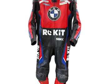 BMW Men's Motorbike Suit: Biker Custom Motorcycle Leather Racing Suit Men