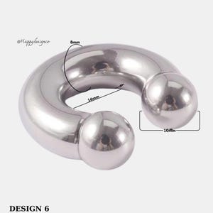 NON-ANODIZED (00G, 0G, 2G, 4G, 6G, 8G, 12G)Internally Threaded Bigger Gauge Horseshoe Circular Barbell Balls Spikes