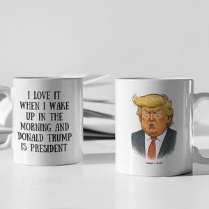 Tazza in ceramica con il simbolo del presidente conservatore, divertente tazza da caffè con Trump, tazza da tè anti-liberale degli USA, regalo politico, 11 oz e 15 oz