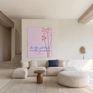 Floral Wall Art Print - &quot;Be the Glitch in the Garden&quot;, Aesthetic Home Decor, Botanical Poster, Inspirational Quote Art, Gift for Plant