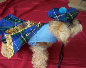 Nova Scotia Blue Tartan Dog Kilt  XXXS-XXS-XS-S-M-L