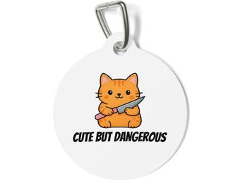 Pet Tag - Funny Cat Name Tag, Personalized Cat Collar Charm, Cute Kitten ID Tag, Custom Kitty Pet ID, Unique Cat Lover Gift, Cat Name Tag