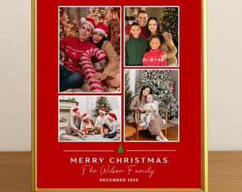 Christmas Photo Collage, Christmas Keepsake(Digital Download, Canva Editable)