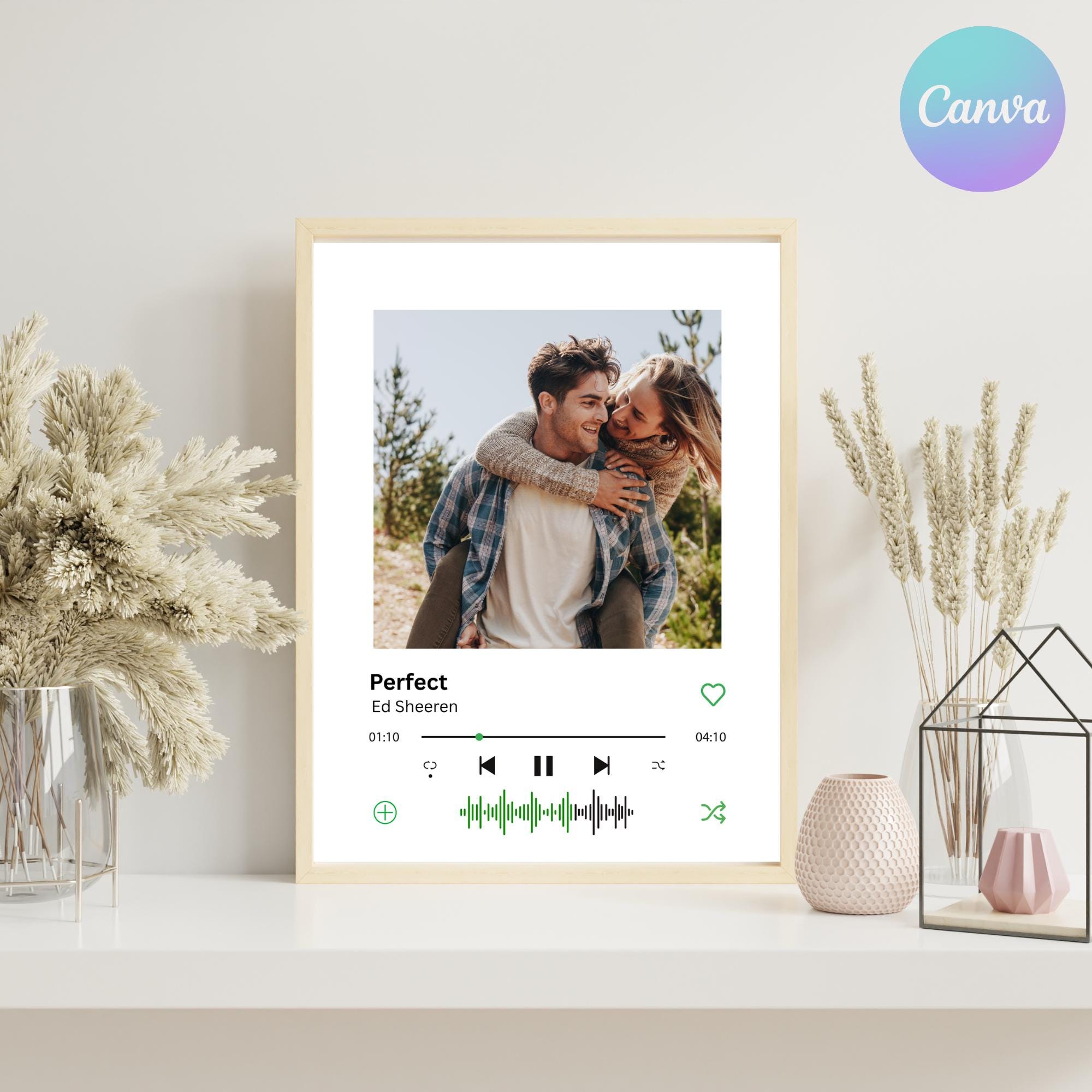 Song Frame Custom Spotify Song Frame Template - Personalized Music Art (canva ...