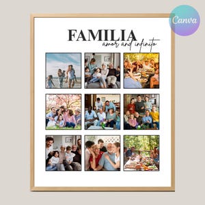 Family Photo Collage Template: DIY Memory Art, Printable Canva Design (Digital Download)
