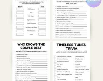 50th-55th-60th Jubiläums Spiele-Golden Jubiläums Spiele-Jubiläum Party Spiel-Trivia Quiz Aktivität-DRUCKBARE Digitale Vorlage