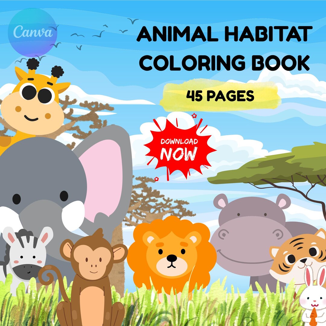 Animal Habitat Coloring Pages – Kids' Educational Activity (digital ...