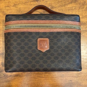 小物 CELINE Logo Macadam Key Case CELINE Key Case Macadam Beige PVC x Leather Authentic USED