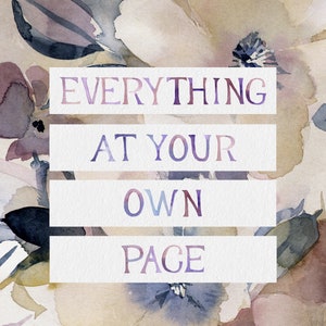 Tout à votre rythme | Art floral aquarelle | Message inspirant | Ocre Vin Indigo | Citation | Décoration d&#39;intérieur par Stephanie Ryan
