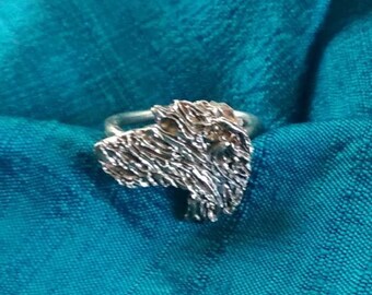 Irish Wolfhound Fine Silver Ring