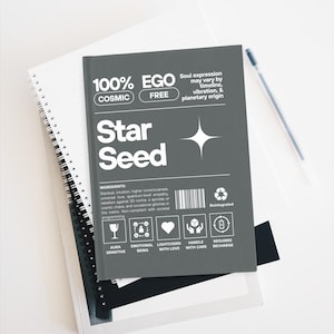 Cosmic Starseed Lined Journal - Notatnik duchowy, dziennik medytacyjny, prezent dla marzycieli, dziennik uważności, dziennik empatii, Seed of Life