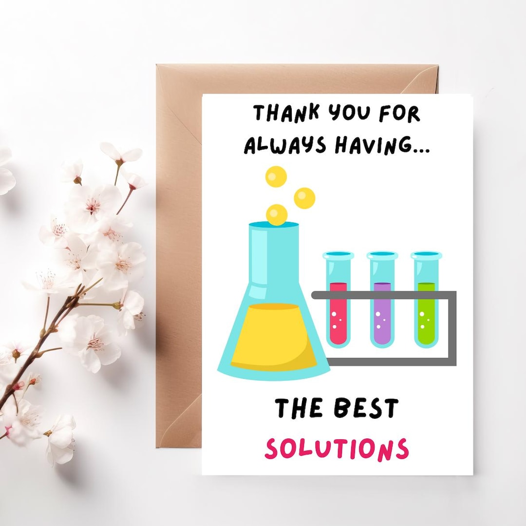 Thanks Science Compound Chemistry Teacher Thank You Card - Science Teacher - Thanks - Chemistry ...